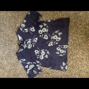 Lauren Conrad XL blue floral shirt